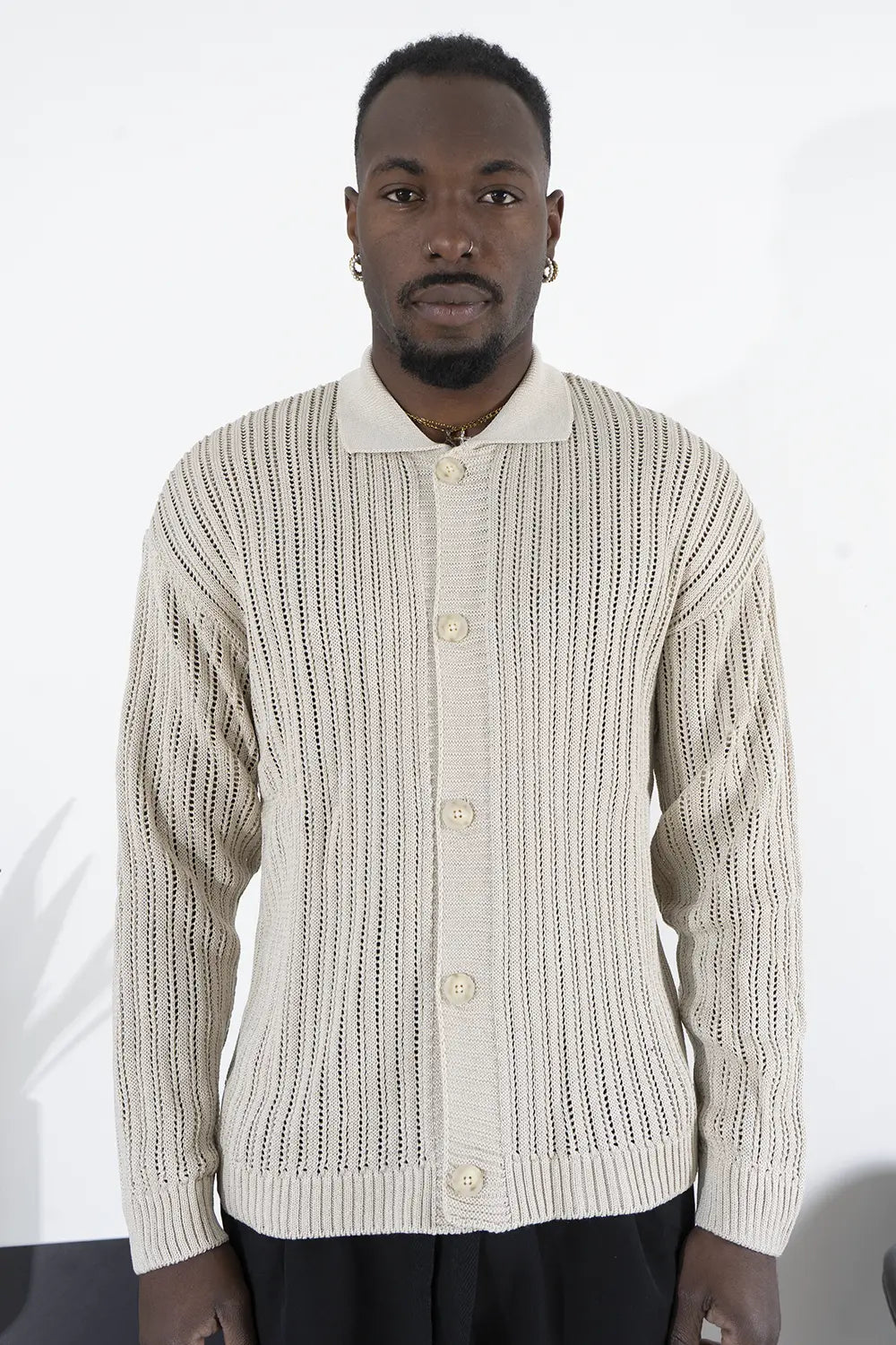 Cardigan Uomo Traforato Tinta Unita Art. Mg137