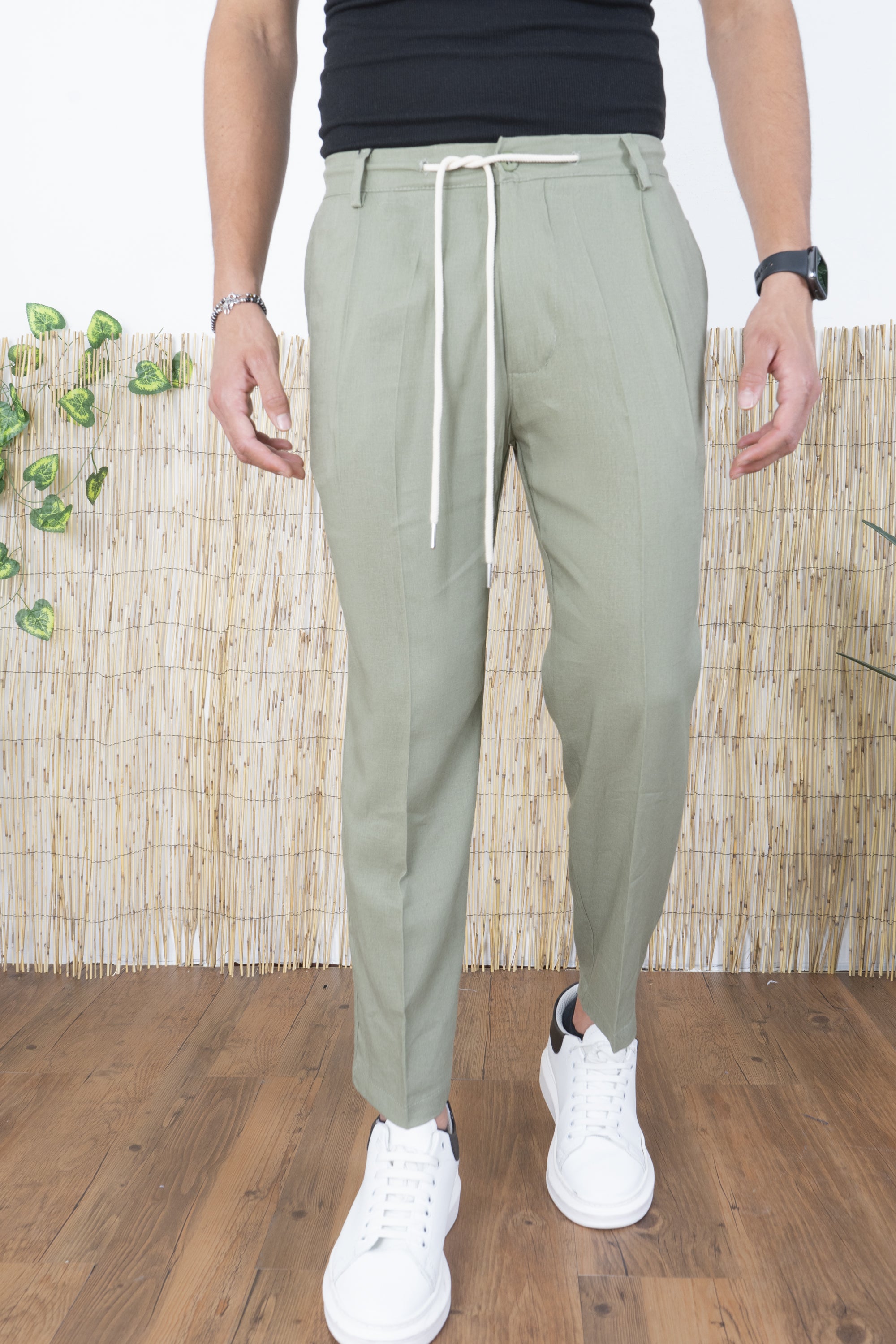 Pantalone In Lino Con Bottone e Coulisse Art. PT192