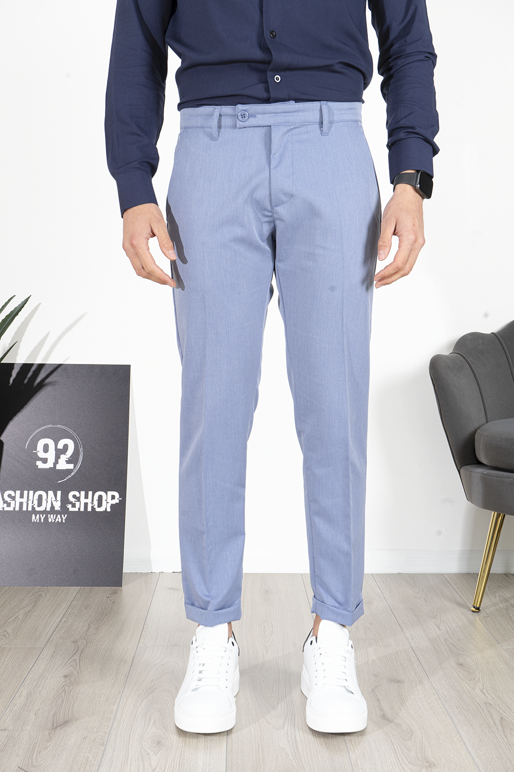 Pantalone Uomo Slim Fit Casual Con tasche Retro Art. PT102