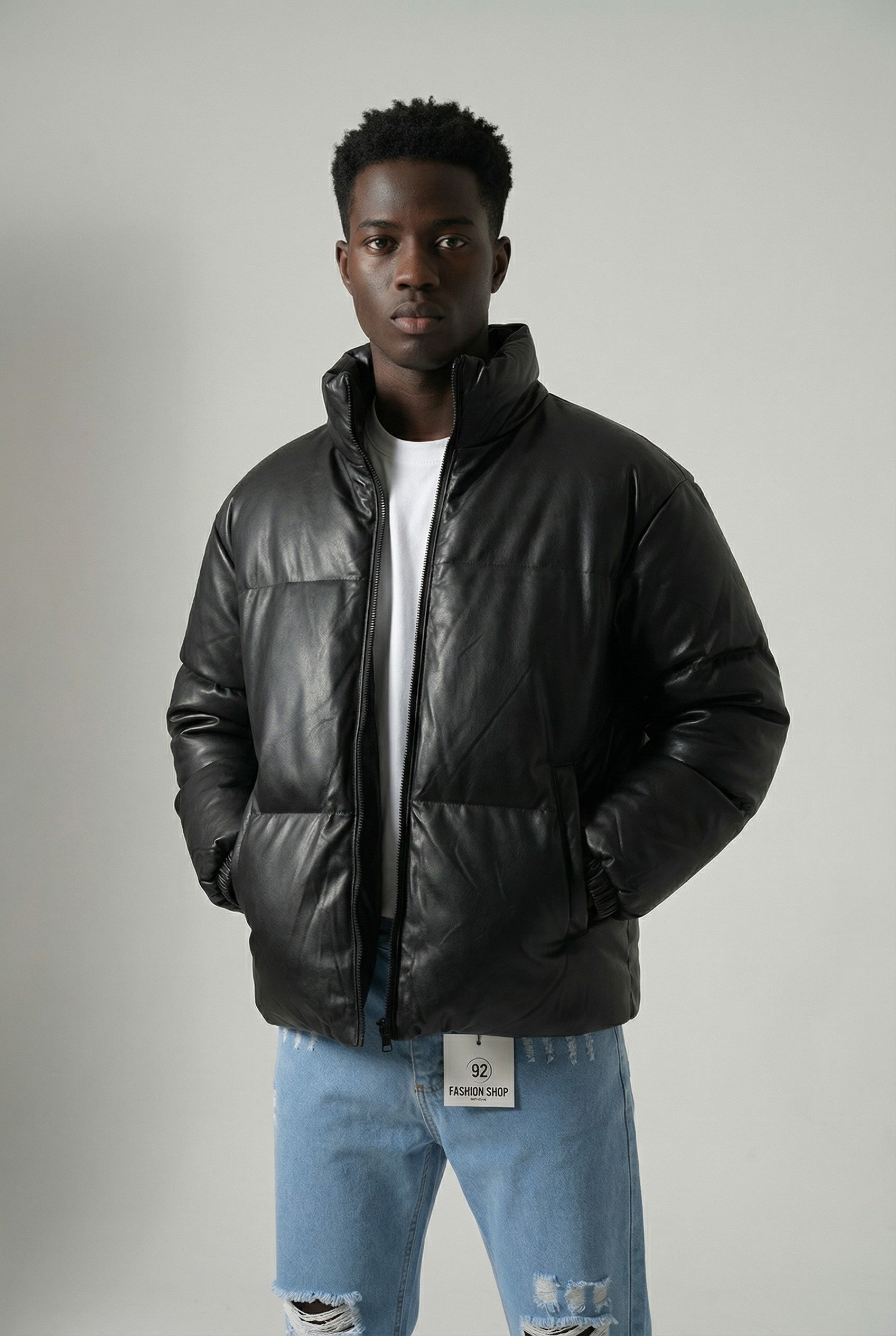 Giubbotto Uomo Bomber Puffy Ecopelle Over size Art. GB125