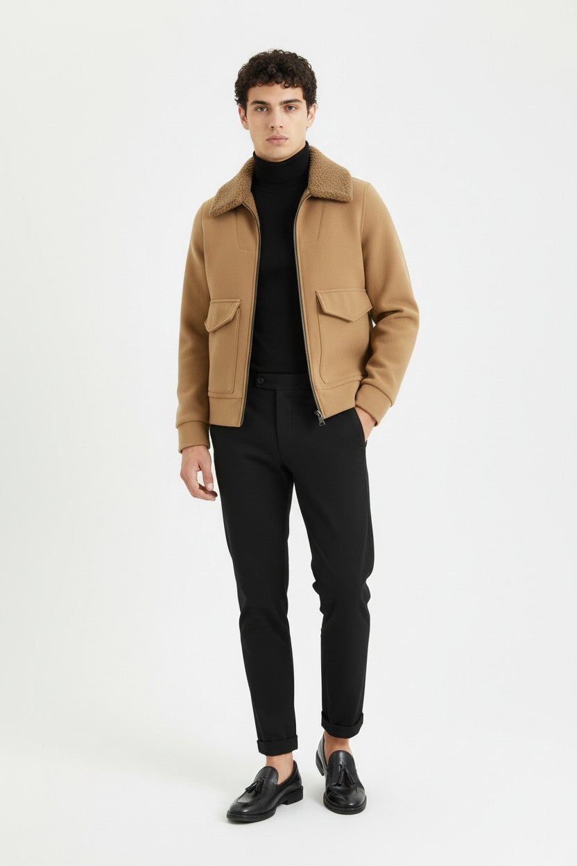 Giubbotto con Collo in Pelliccia Sintetica Art. GB185