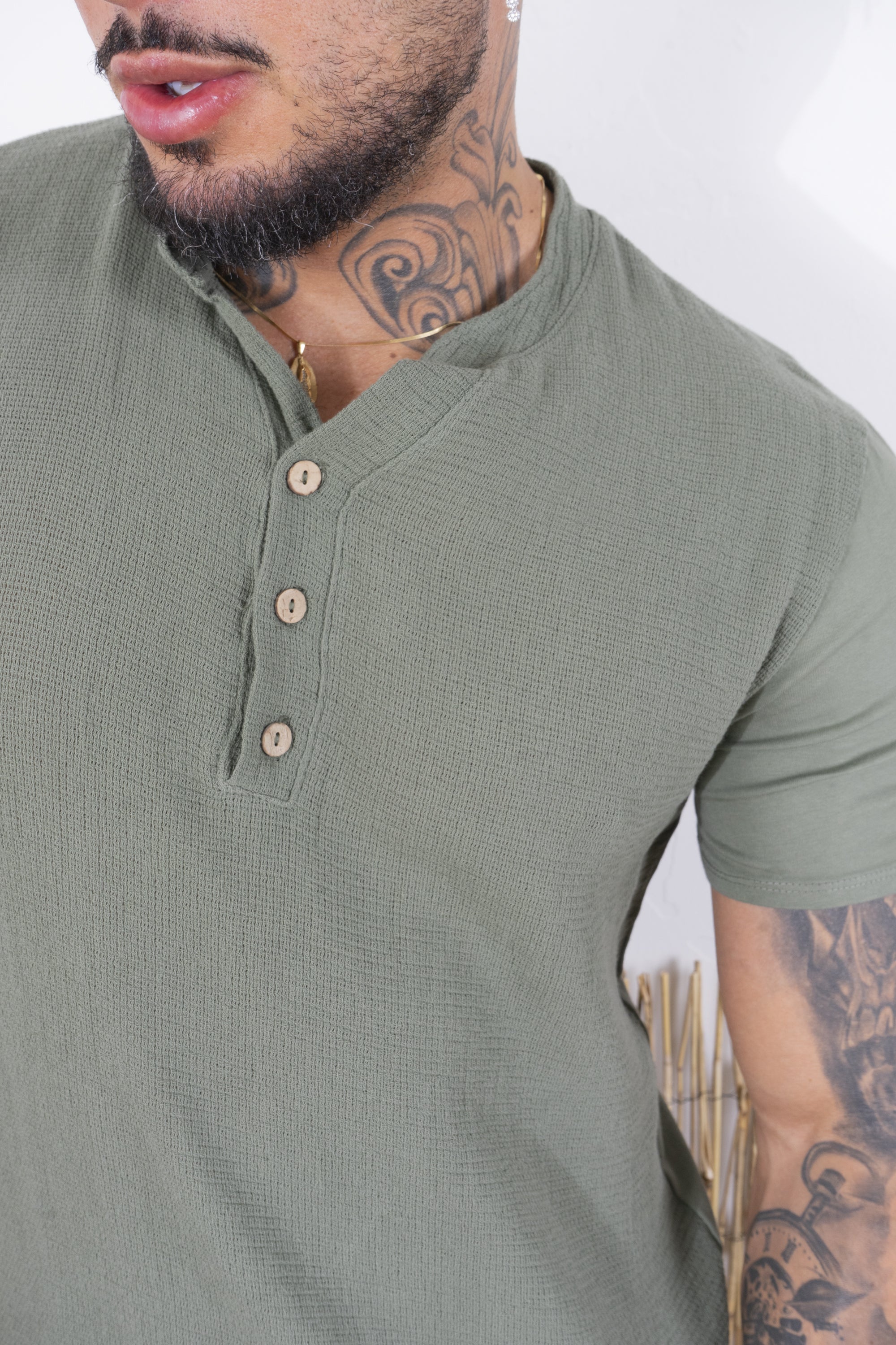 T-Shirt Uomo Cotone Con 3 bottoni Art. Ts141