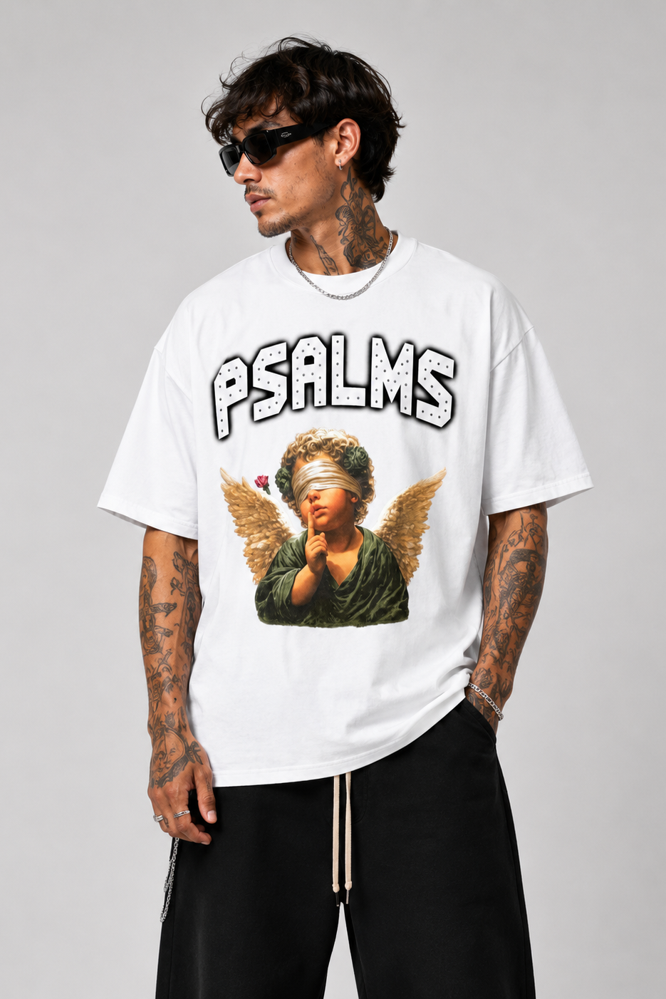 T-Shirt Uomo Con Stampa e Borchie ''Angels'' Over Crop Art. Ts292