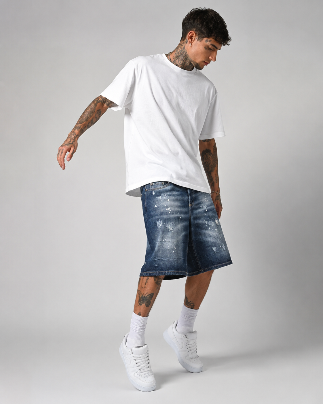 Bermuda Jeans Baggy Blu Denim Art. Bm154