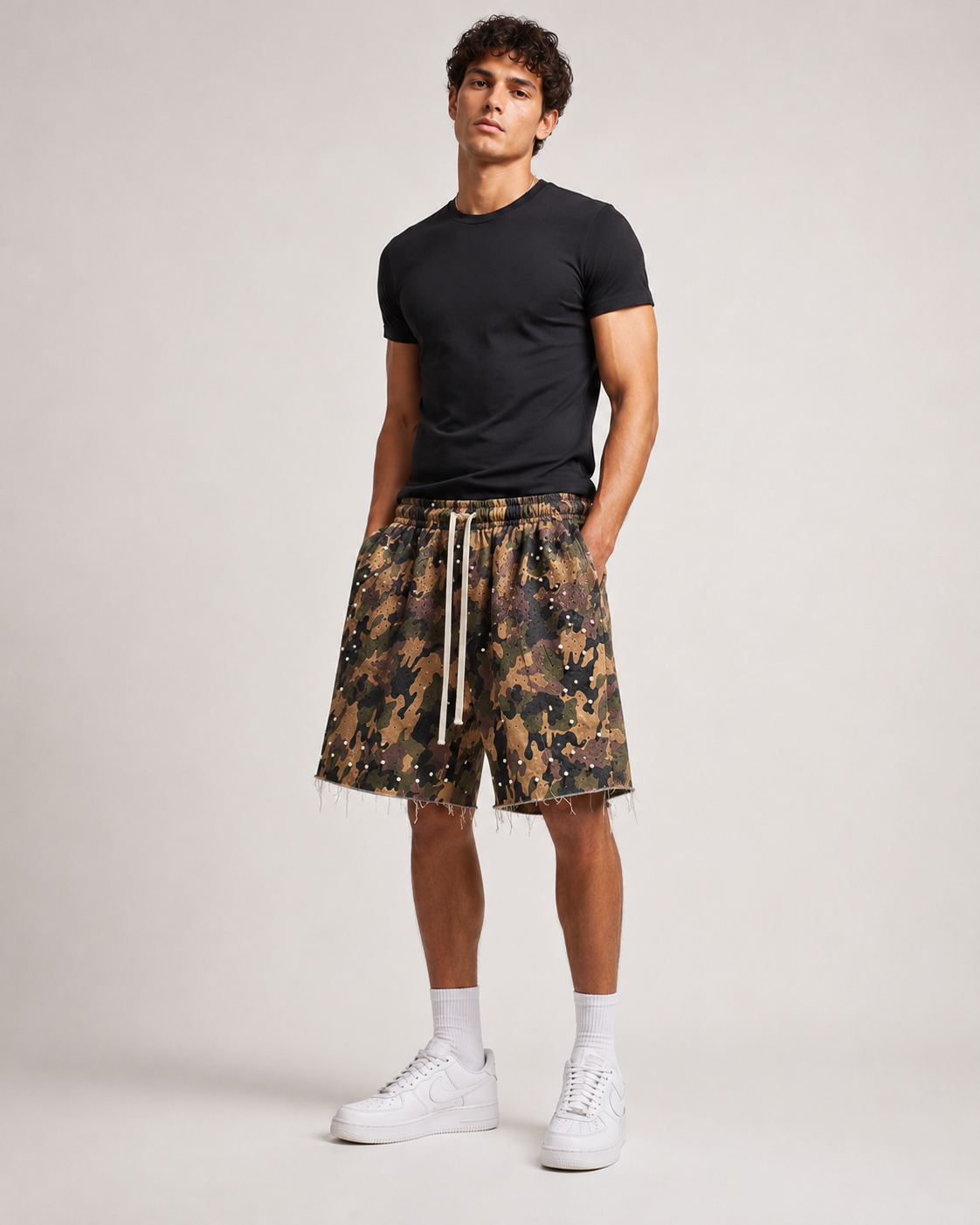 Bermuda Camouflage con Perle e Strass Art. Bm161
