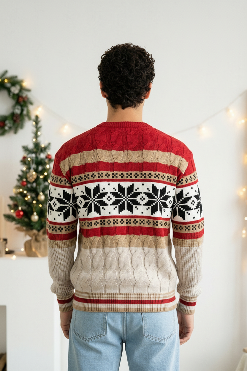 Maglione Uomo Fiocchi Di Neve ''Christmas Time'' Art. MG130