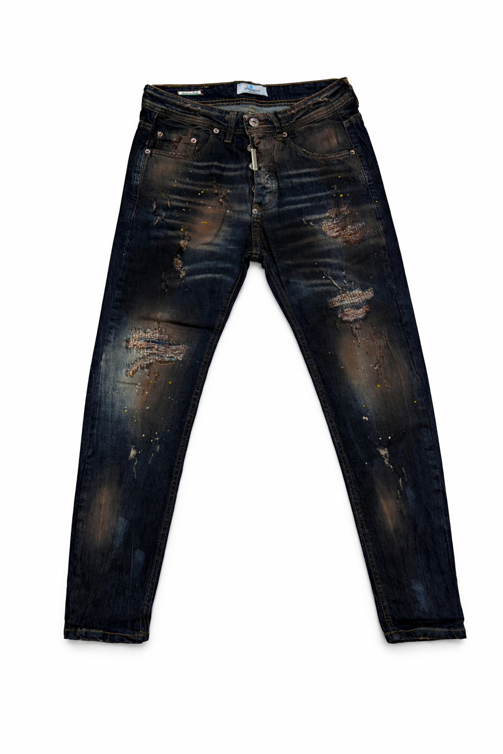 Jeans Slim "Overtime Rusty" con Rammendi Artigianali Art. Js560