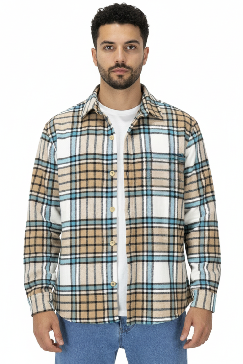 Camicione Uomo Giacca Flanella Fantasia Scozzese Art. Cm146