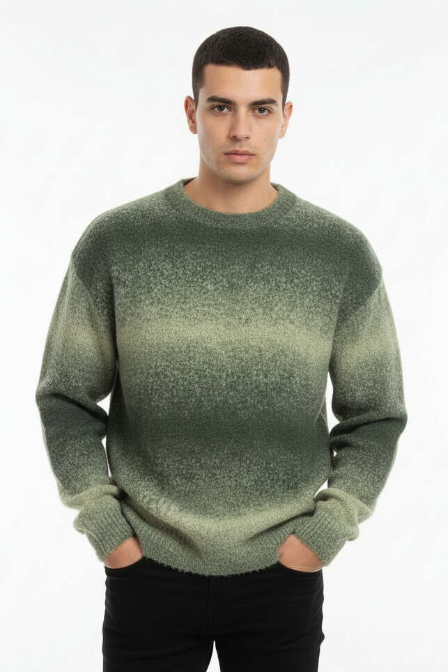 Maglione Uomo Degradé Morbido Sfumato Girocollo Art. Mg184