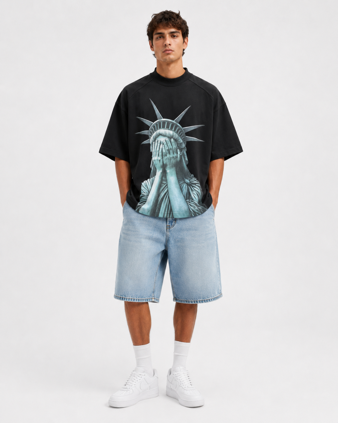 T-shirt Uomo Oversize Con Stampa USA Art. Ts298