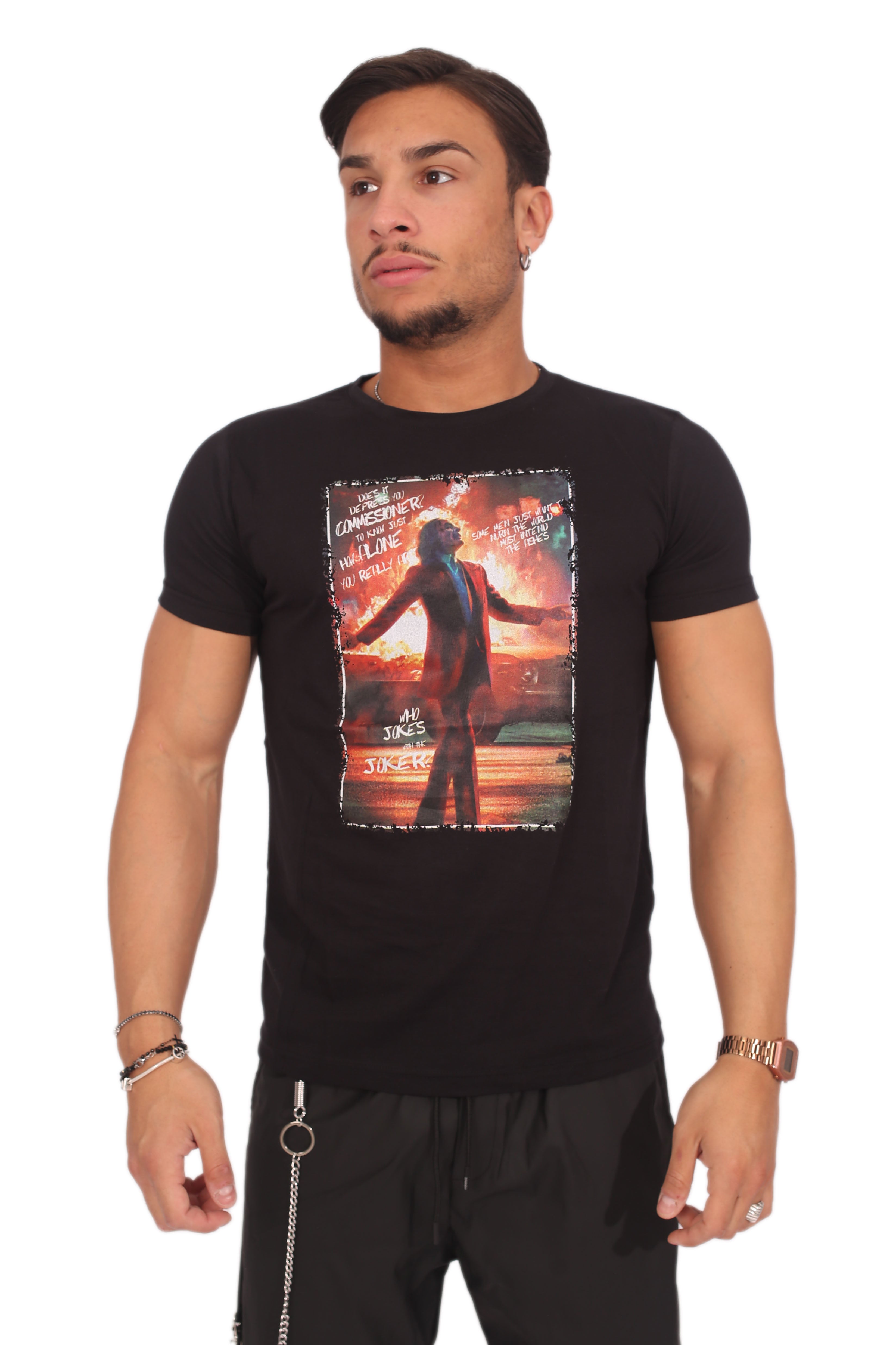 T-Shirt Uomo Stampa Frontale Joker 92 Fashion Shop – 92 Fashion Shop