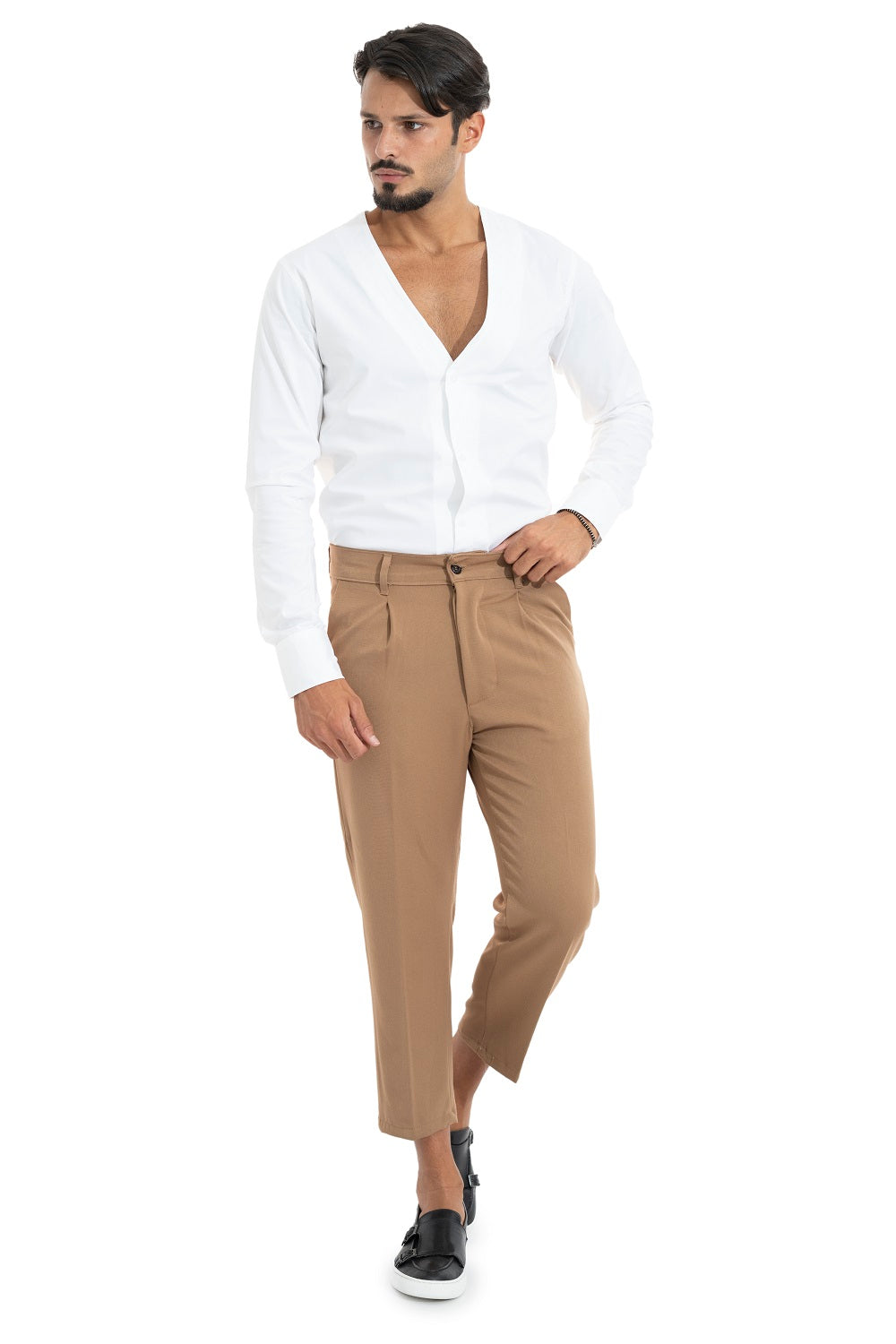Camicia Uomo Con Scollo a ''V'' Manica Lunga Art. Cm111