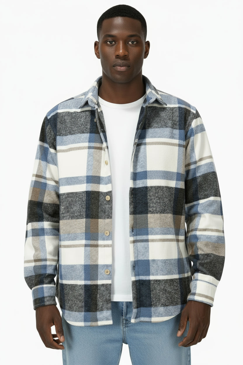 Camicione Uomo Giacca Flanella Fantasia Scozzese Art. Cm146