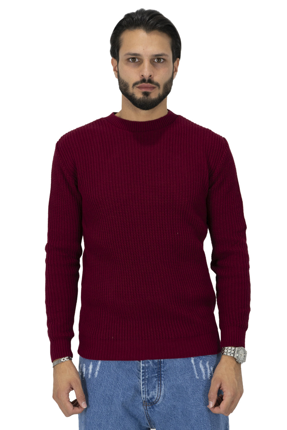 Maglione Uomo Tinta Unita con Trama art. MG88