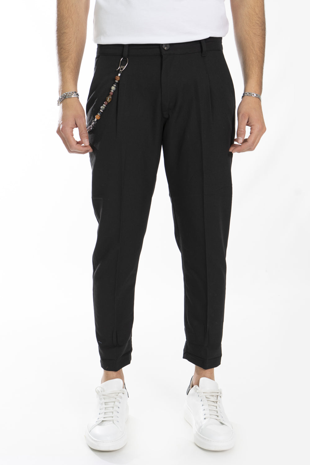 Pantalone Uomo Con Bottone Centrale e Accessorio Art. Pt167
