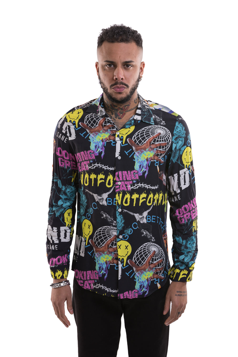 Camicia Uomo Stampe e scritte Manica Lunga art. Cm124