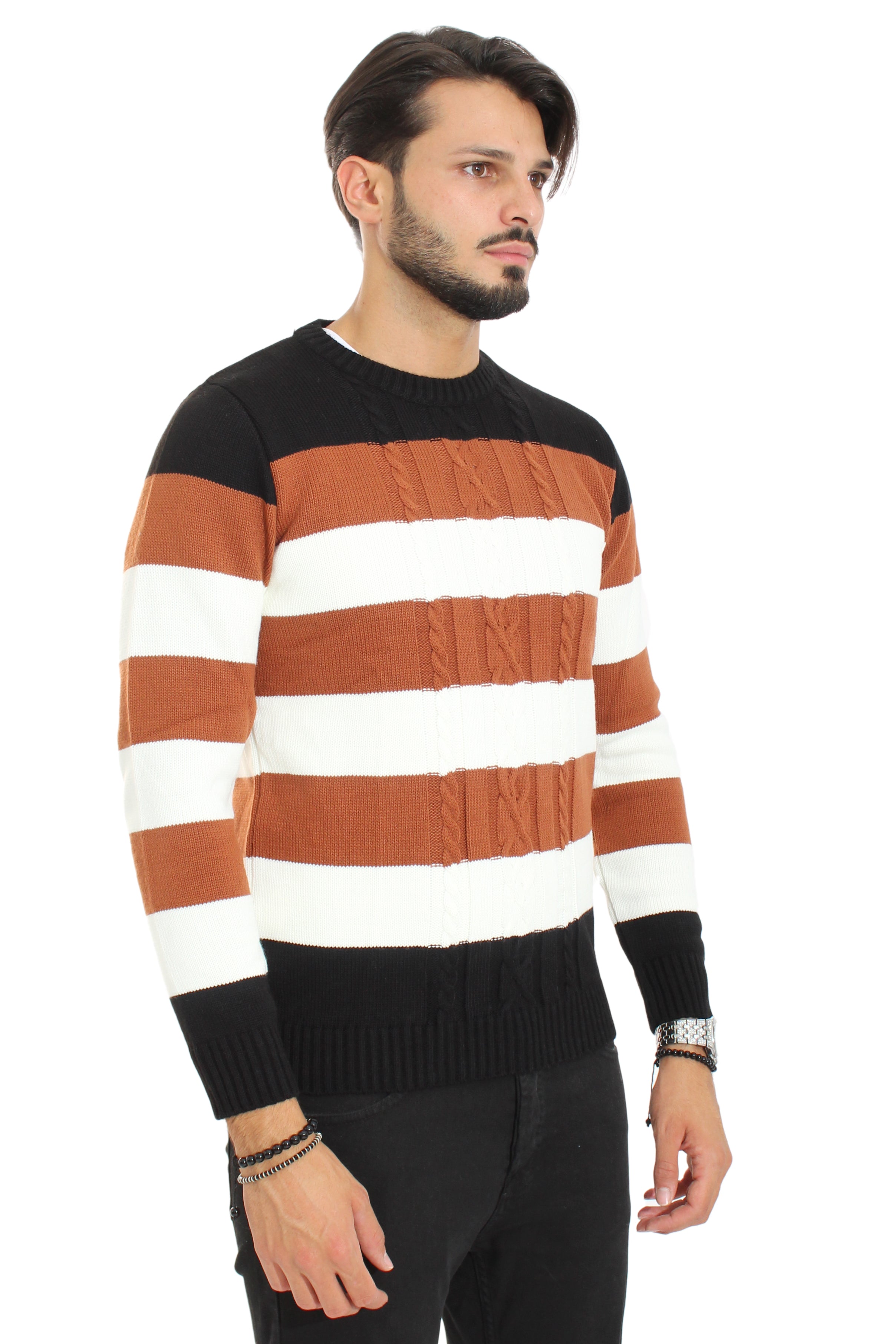 Maglione Uomo Pullover Akirò Fasce Colarate Art. Mg40