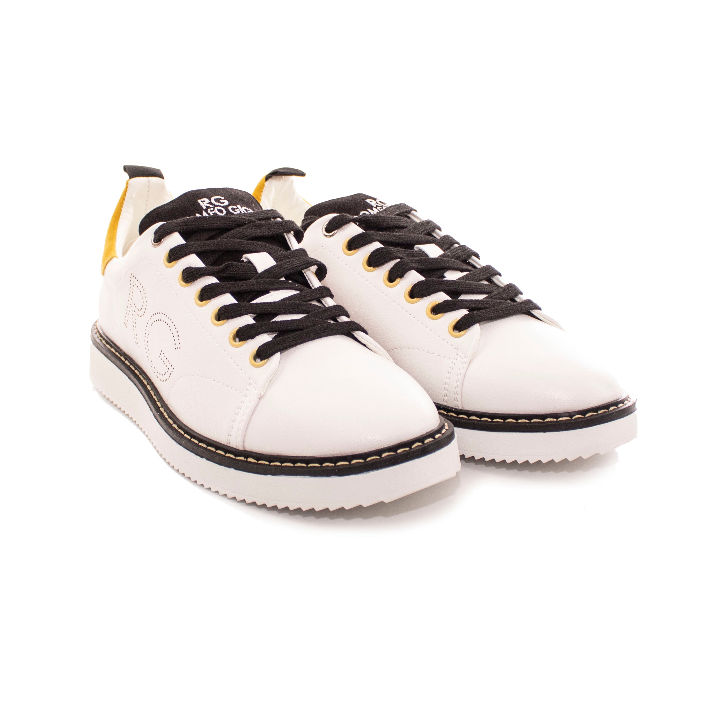 SNEAKERS UOMO BASSE ROMEO GIGLI CON RICAMO E RETRO SCAMOSCIATO