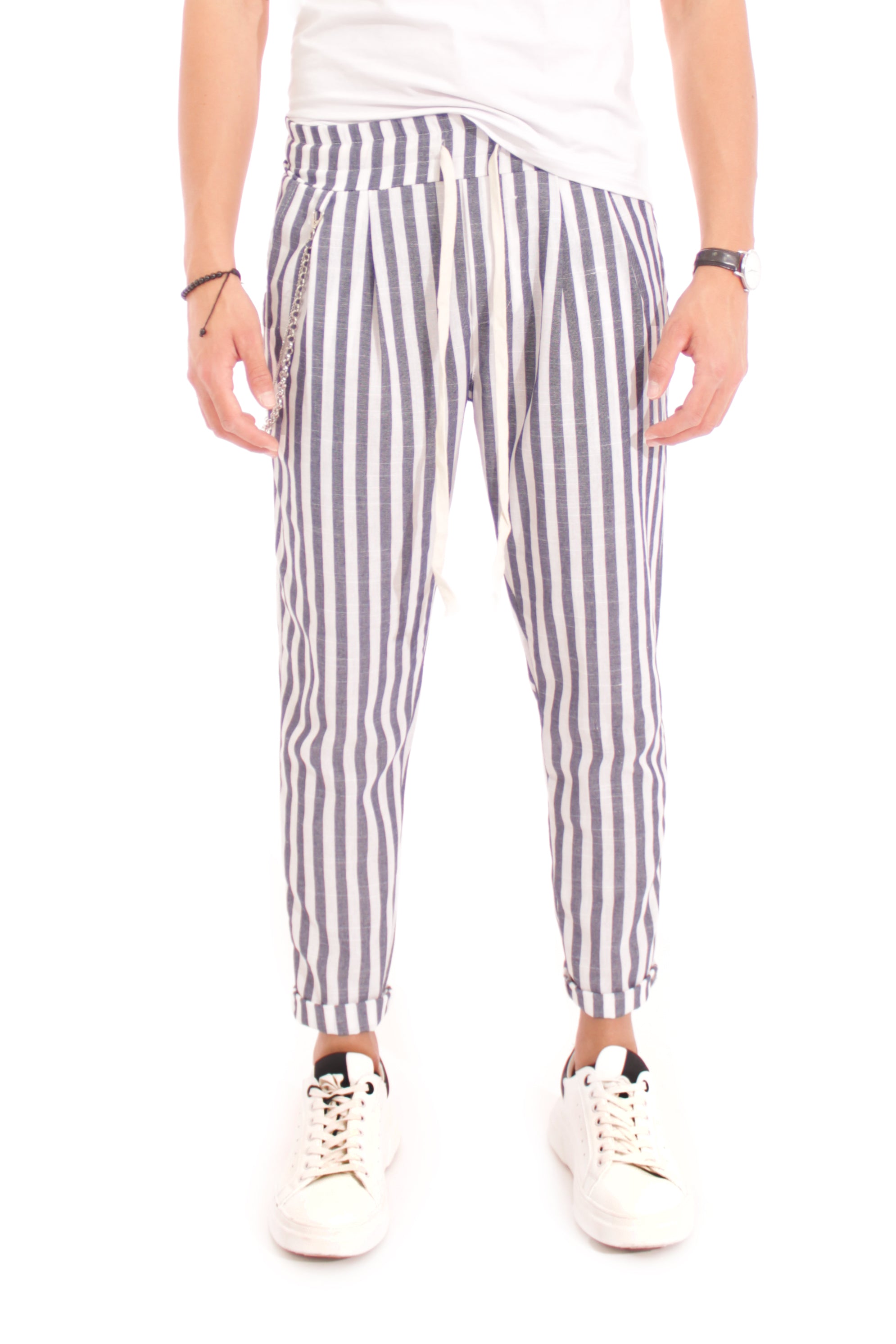 Pantalone Uomo Tasca America Vita Jogger Righe Art. Pt90