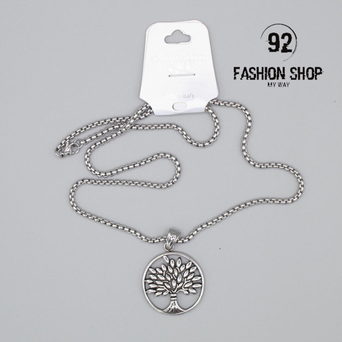COLLANA IN ACCIAIO ALBERO DELLA VITA