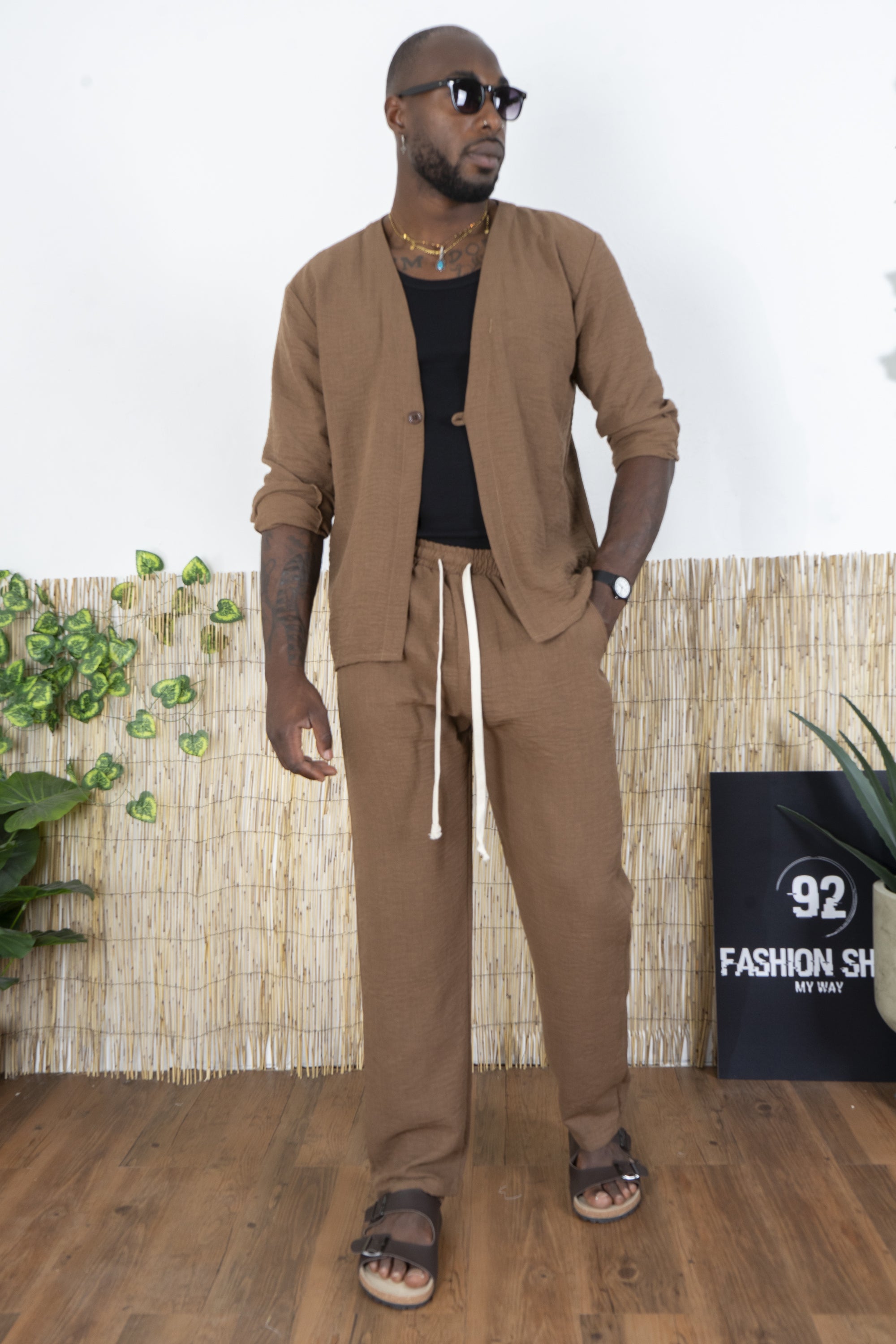 Abito Coordinato Estivo Uomo Monopetto in Tessuto Fiammato Art. Cd115