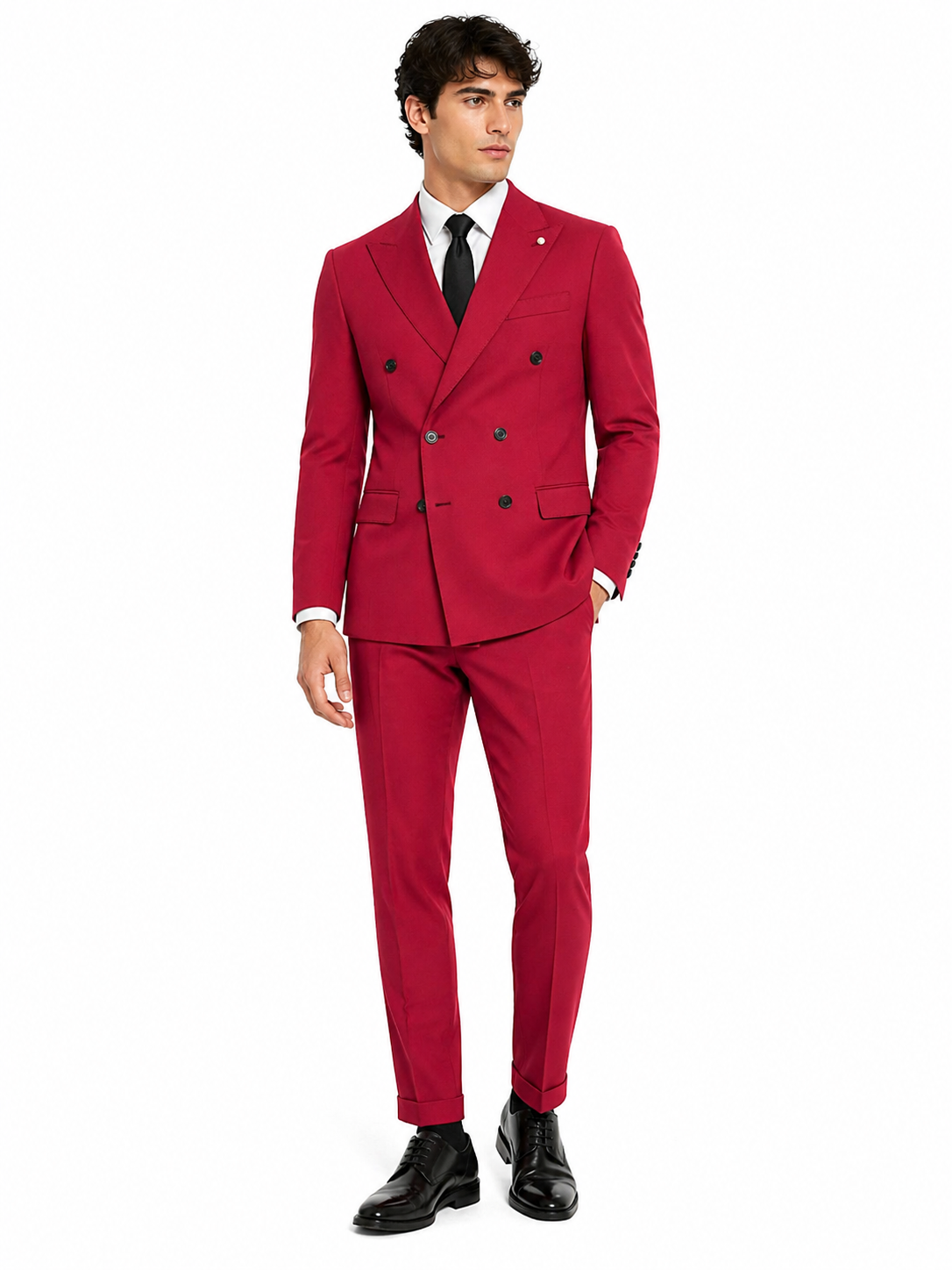 Abito Doppiopetto Uomo Slim Fit con Pinces e Fibbie Laterali Art. Ab26