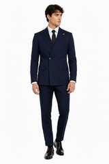 Abito Doppiopetto Uomo ''Milano'' Slim Fit con Pinces e Fibbie Laterali Art. Ab26