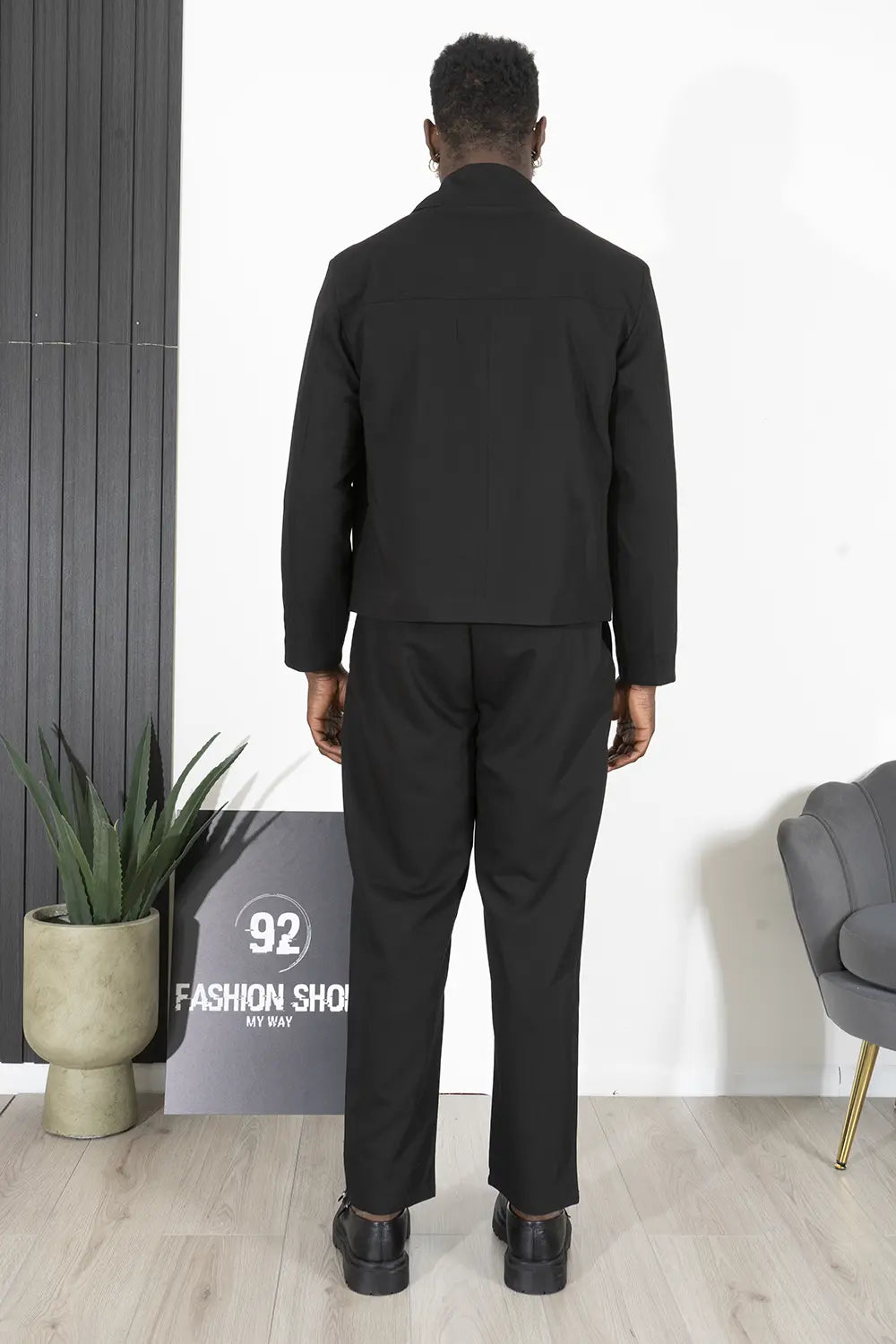 Abito Coordinato Giacca Crop Doppiopetto e Pantaloni Loose Art. Ab16