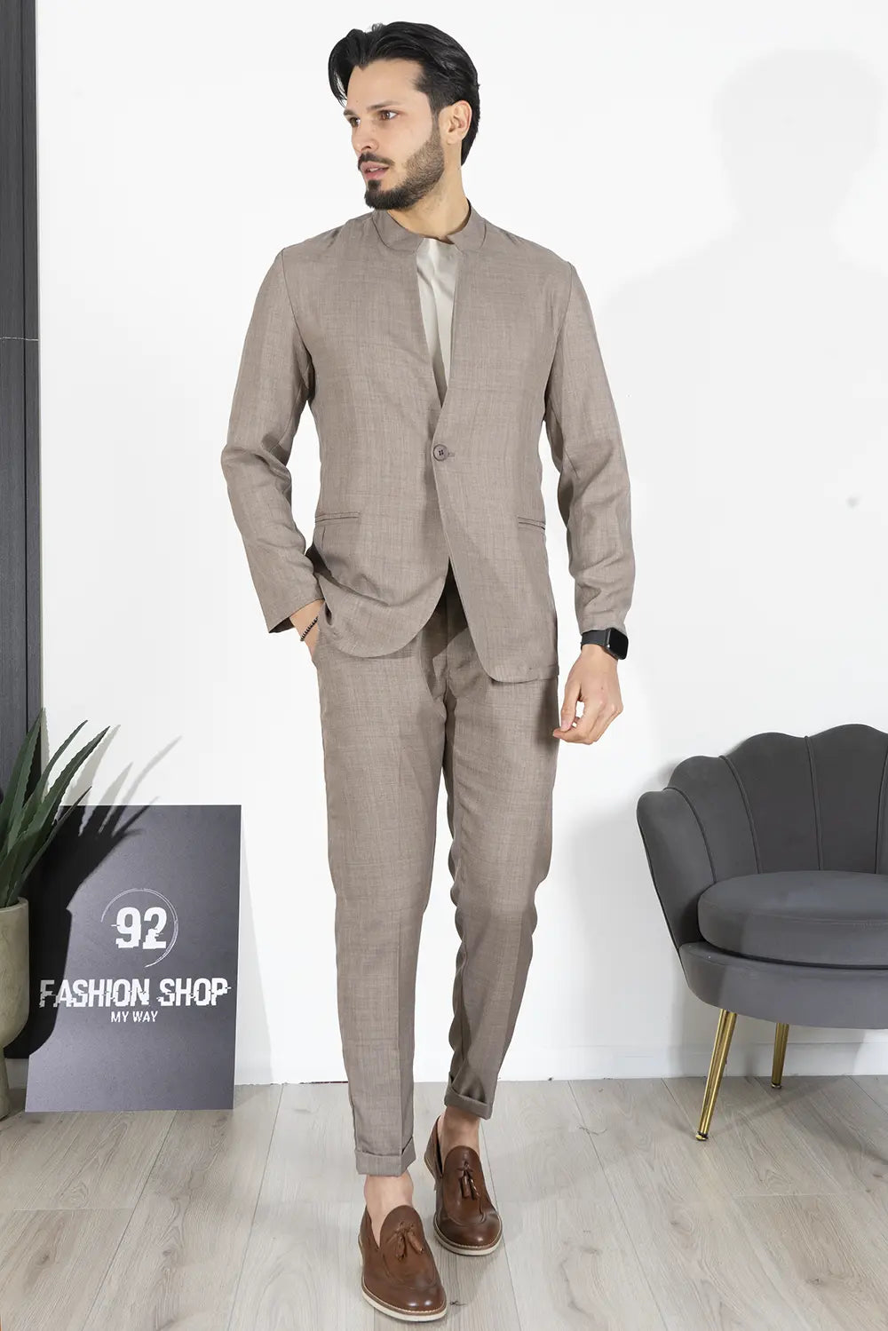 Abito Uomo Collo Coreano Monopetto Art. Ab15