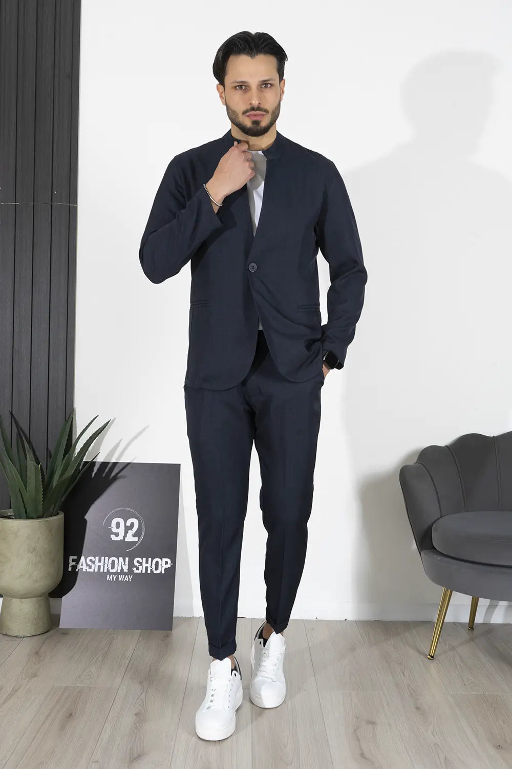 Abito Uomo Collo Coreano Monopetto Art. Ab15