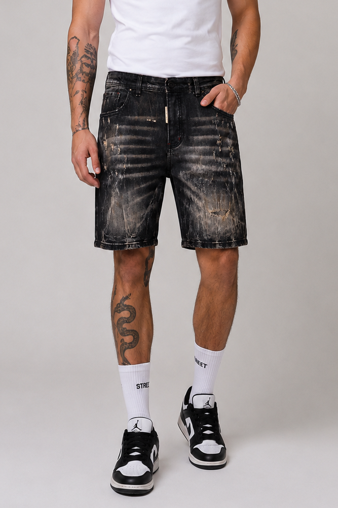Bermuda Uomo Denim Cianotic Dettagli Destroyed Art. BM142