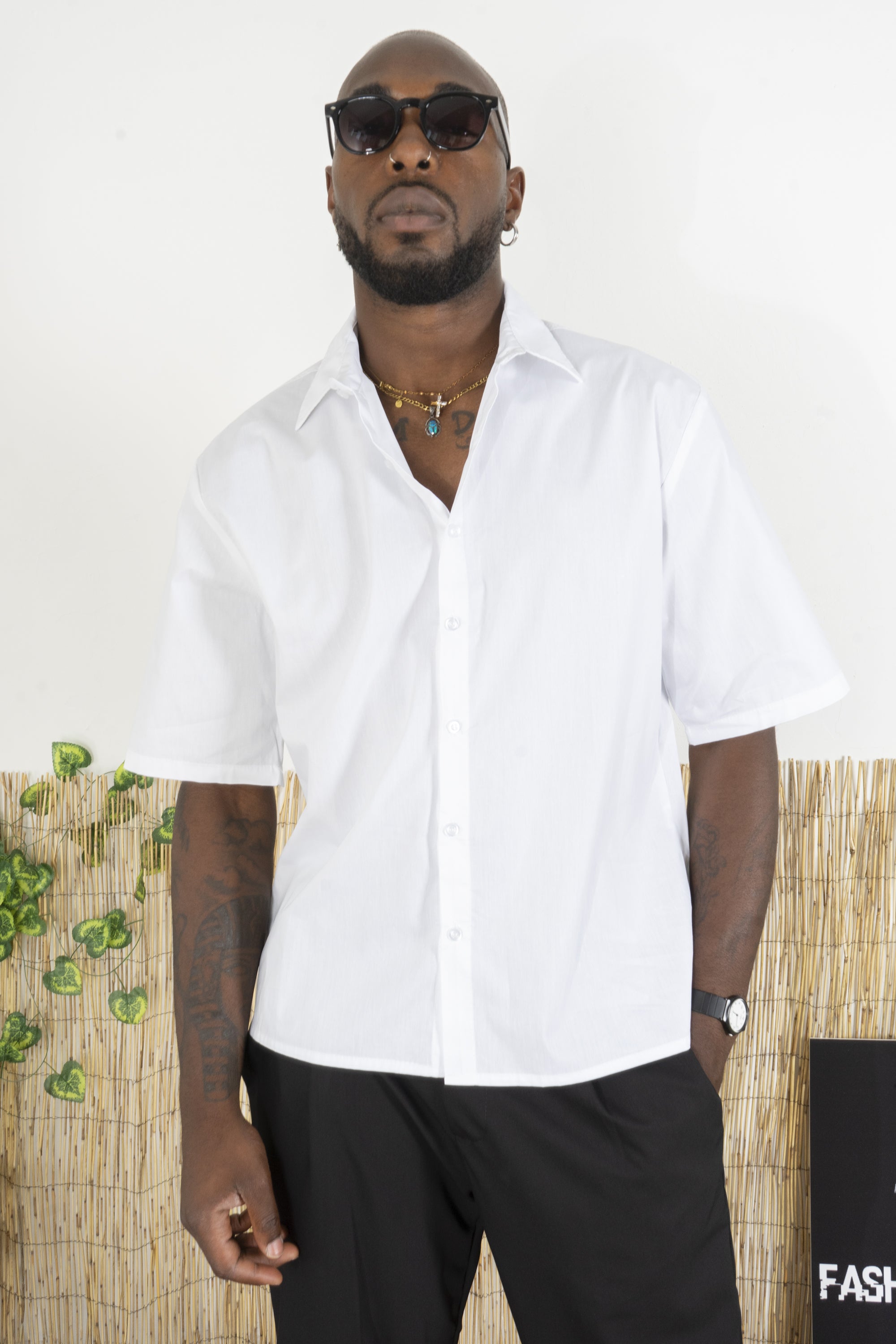 Camicia Uomo Crop Fit Tinta Unita Art. Cm227