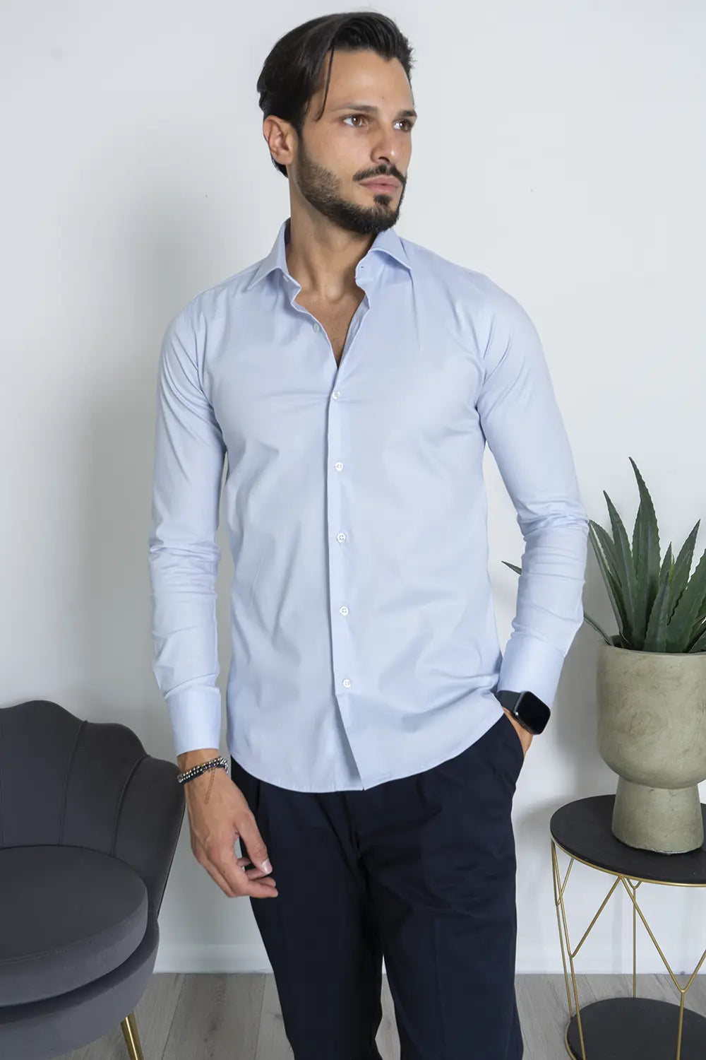 Camicia Uomo Slim Fit Basic Art. Cm219