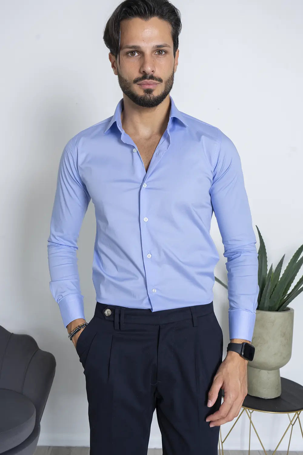 Camicia Uomo Slim Fit Basic Art. Cm219