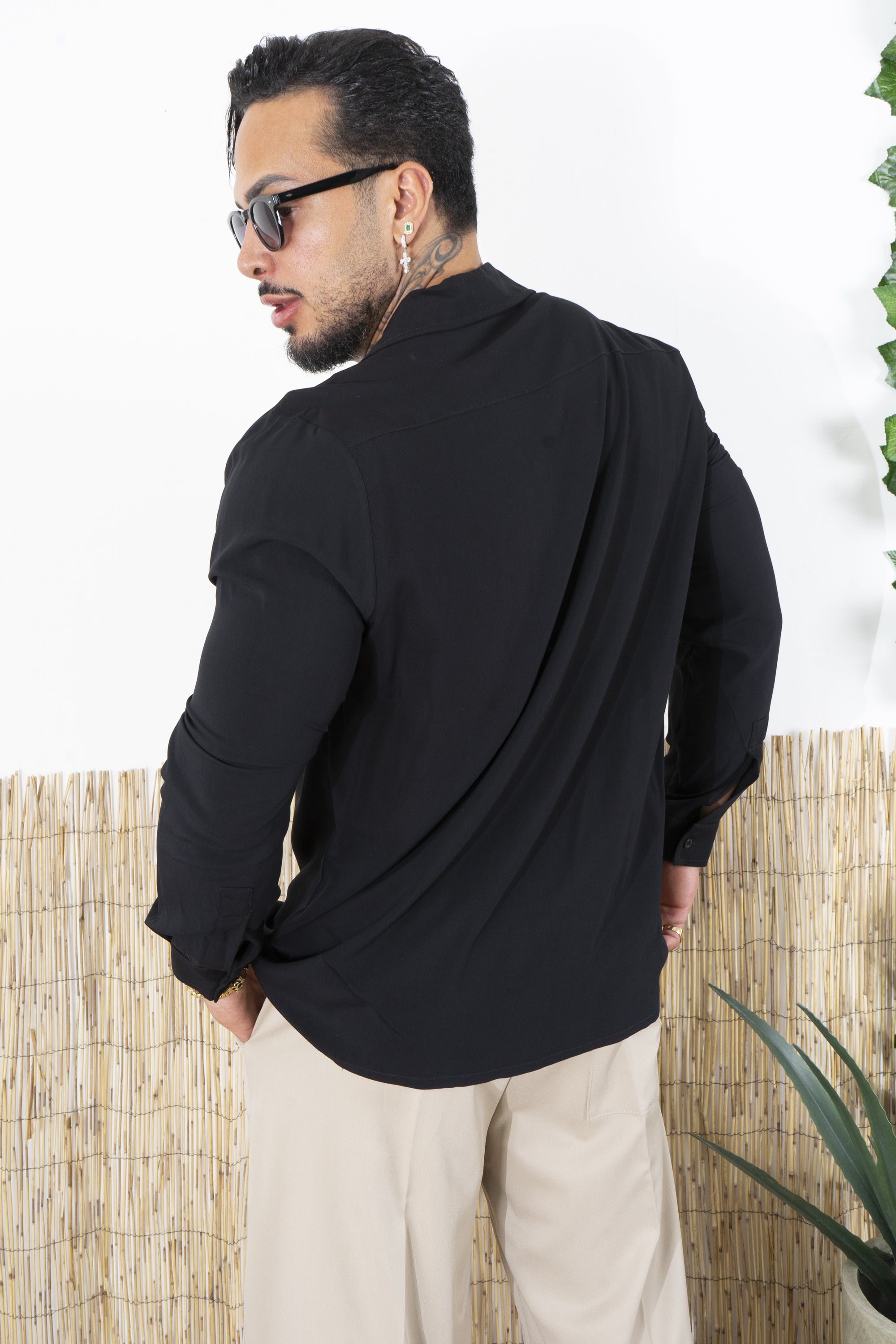 Camicia Viscosa Collo Destrutturato Tinta Unita Art. Cm223