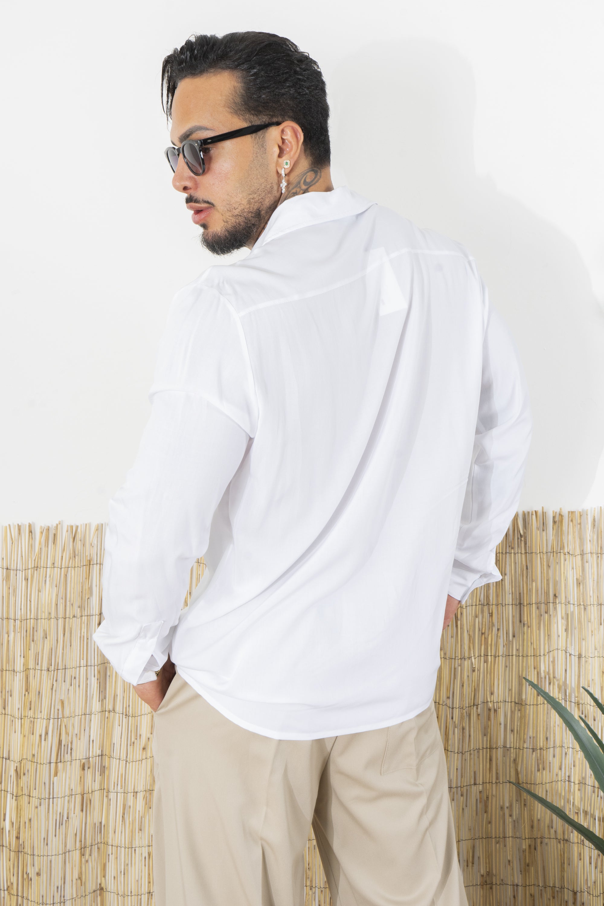 Camicia Viscosa Collo Destrutturato Tinta Unita Art. Cm223
