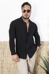 Camicia Viscosa Collo Destrutturato Tinta Unita Art. Cm223