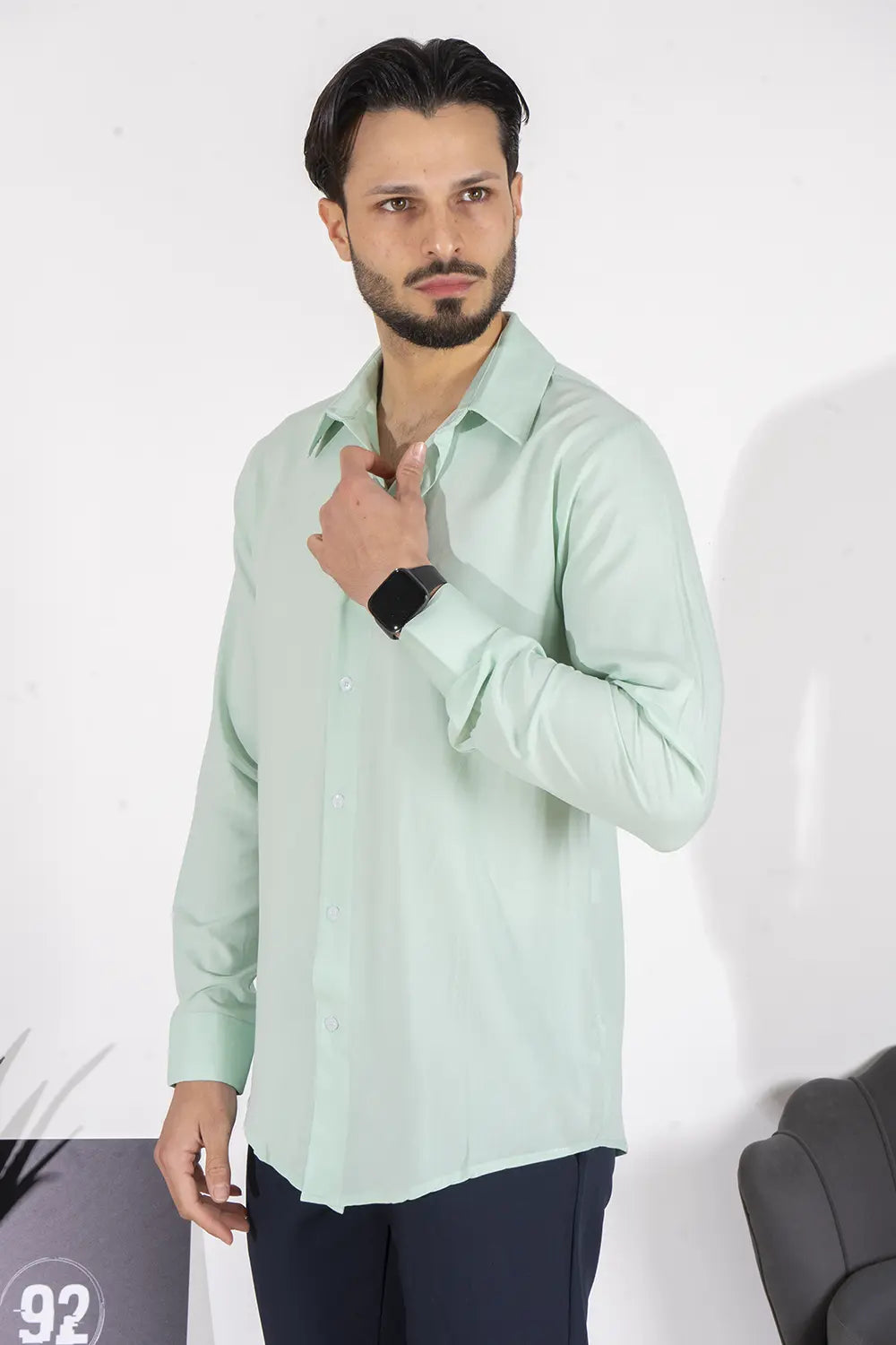Camicia Uomo Viscosa Tinta Unita Art. Cm220
