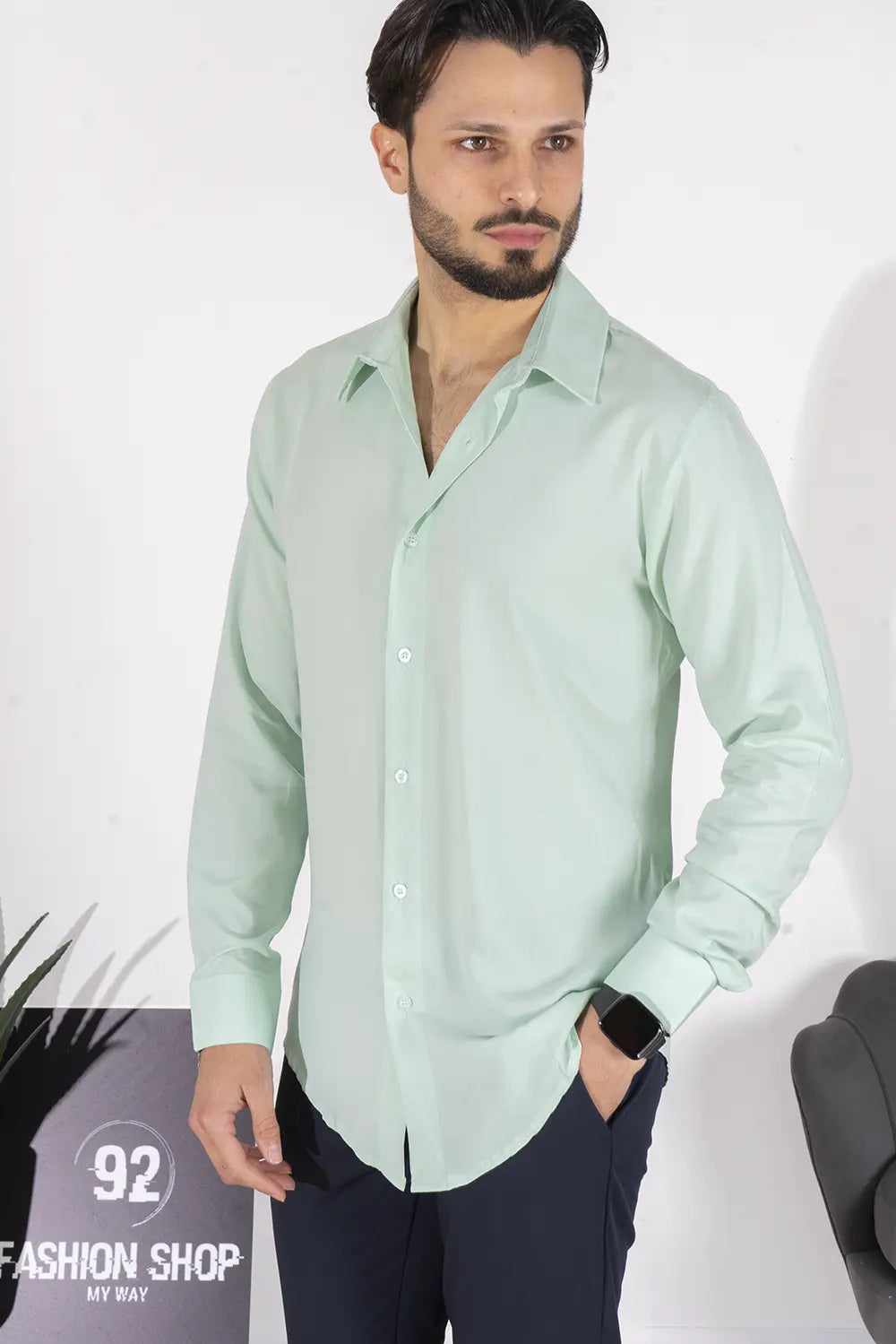 Camicia Uomo Viscosa Tinta Unita Art. Cm220