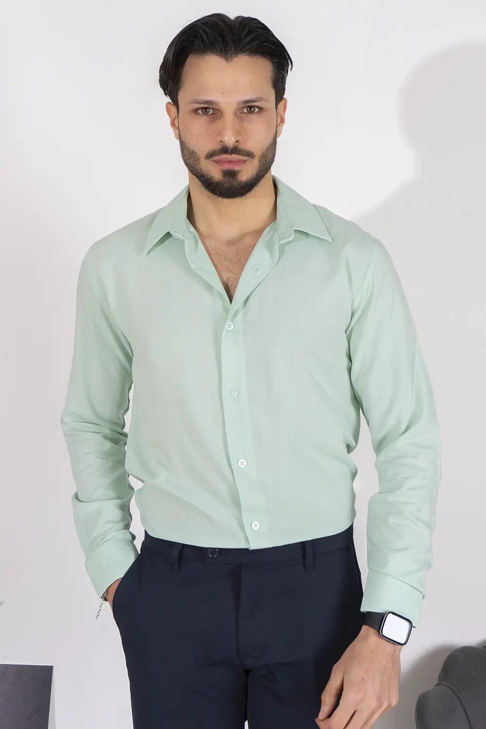 Camicia Uomo Viscosa Tinta Unita Art. Cm220