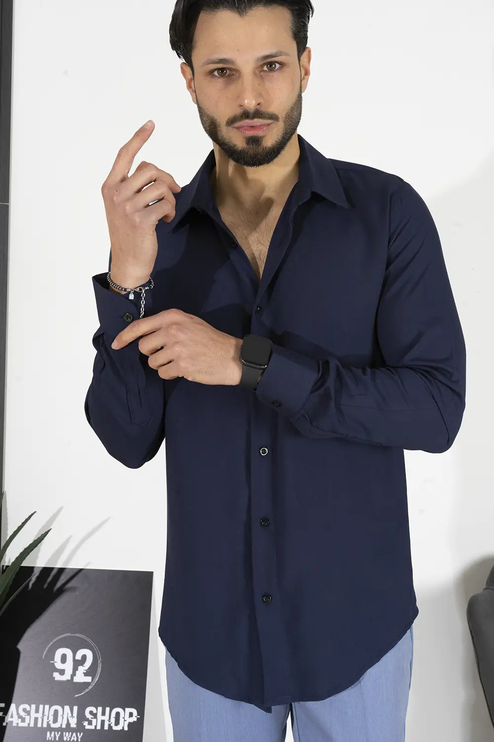 Camicia Uomo Viscosa Tinta Unita Art. Cm220