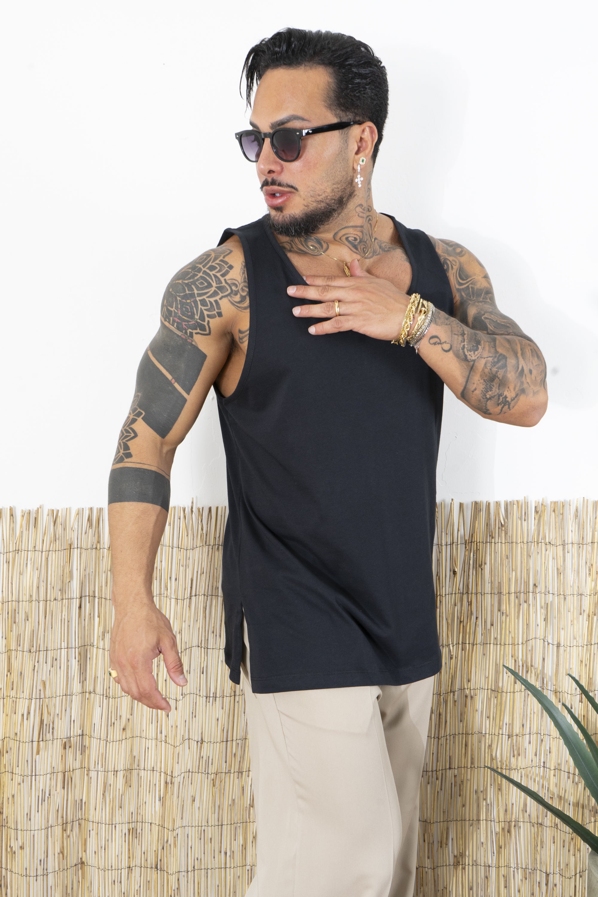 Canotta Uomo Collo Largo Con Taglio Laterale Art. Ct05