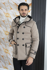 Cappotto Uomo Giacca Con Cappuccio Doppio Petto Con Tasche Laterali Art. Cp16