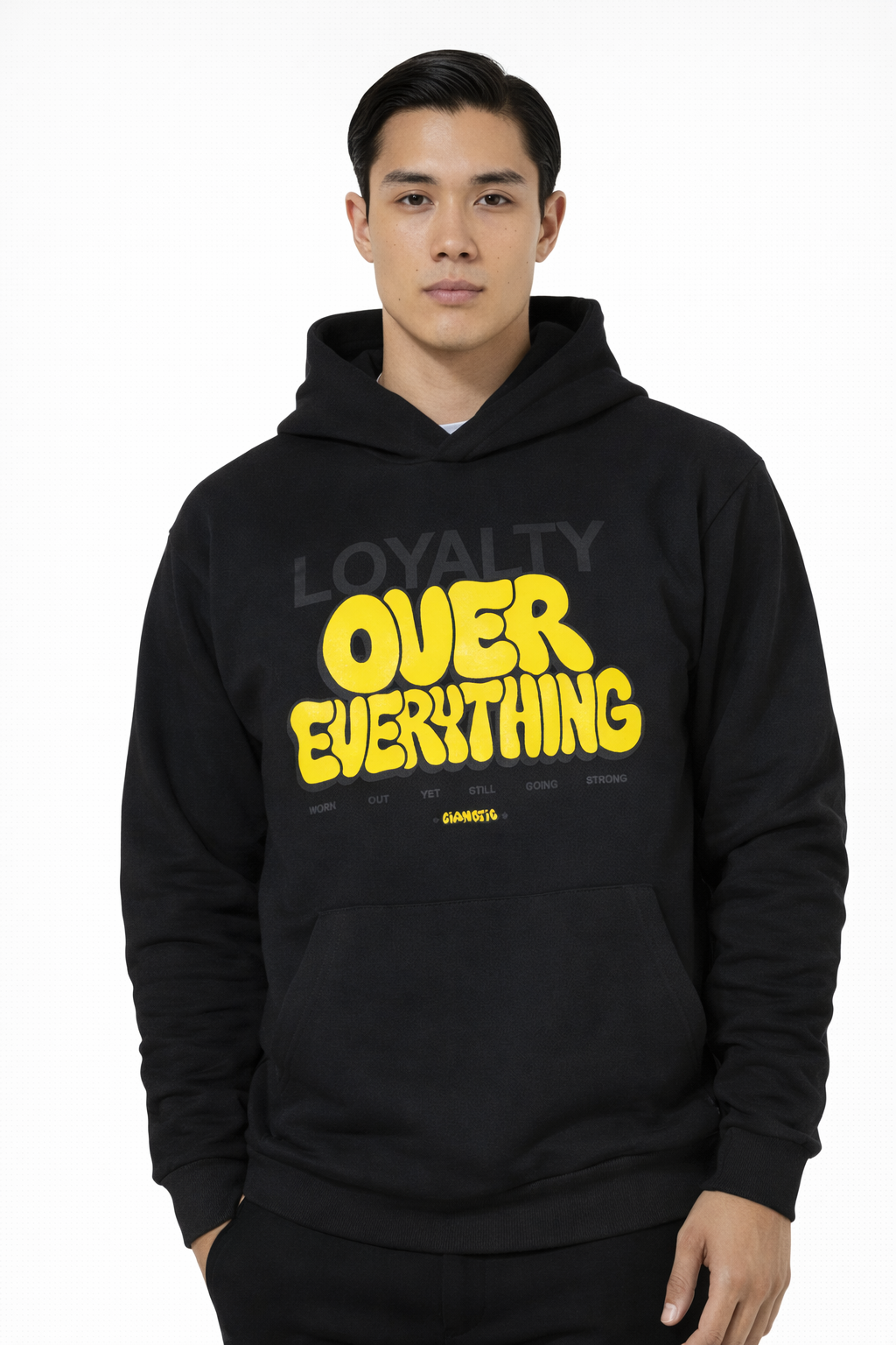 Felpa Hoodie Uomo con Stampa “Loyalty Over Everything” Art. Fe196