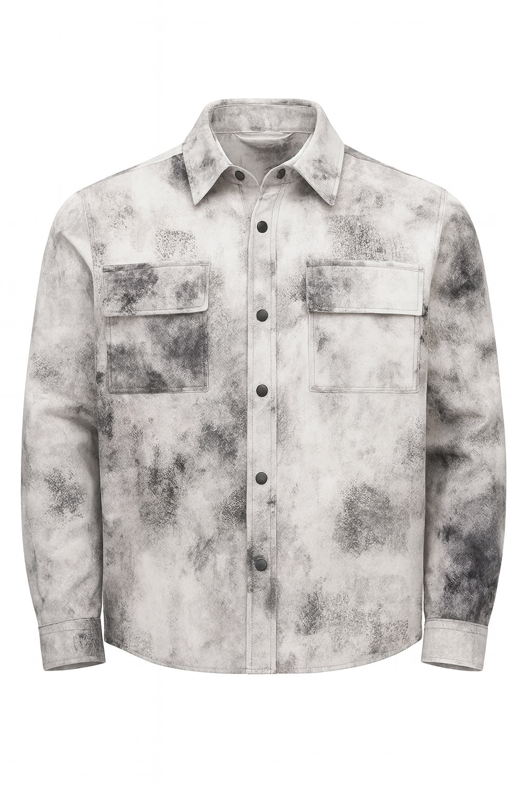 Giacca Camicia Overshirt Uomo Effetto Marmorizzato Grigio Art. Gb194