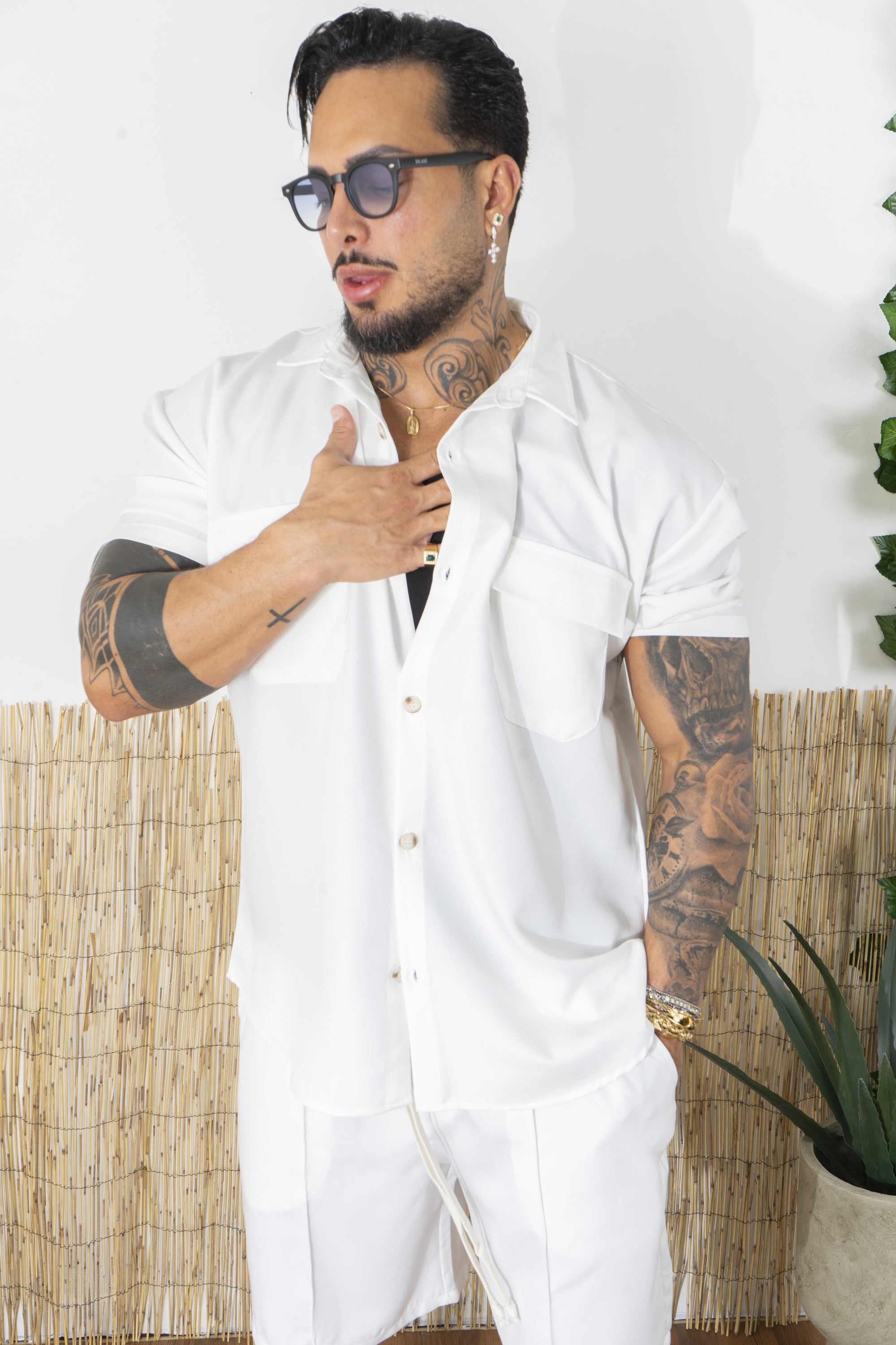 Completo Uomo Camicia e Shorts in Tessuto Fresco Art. Cd105