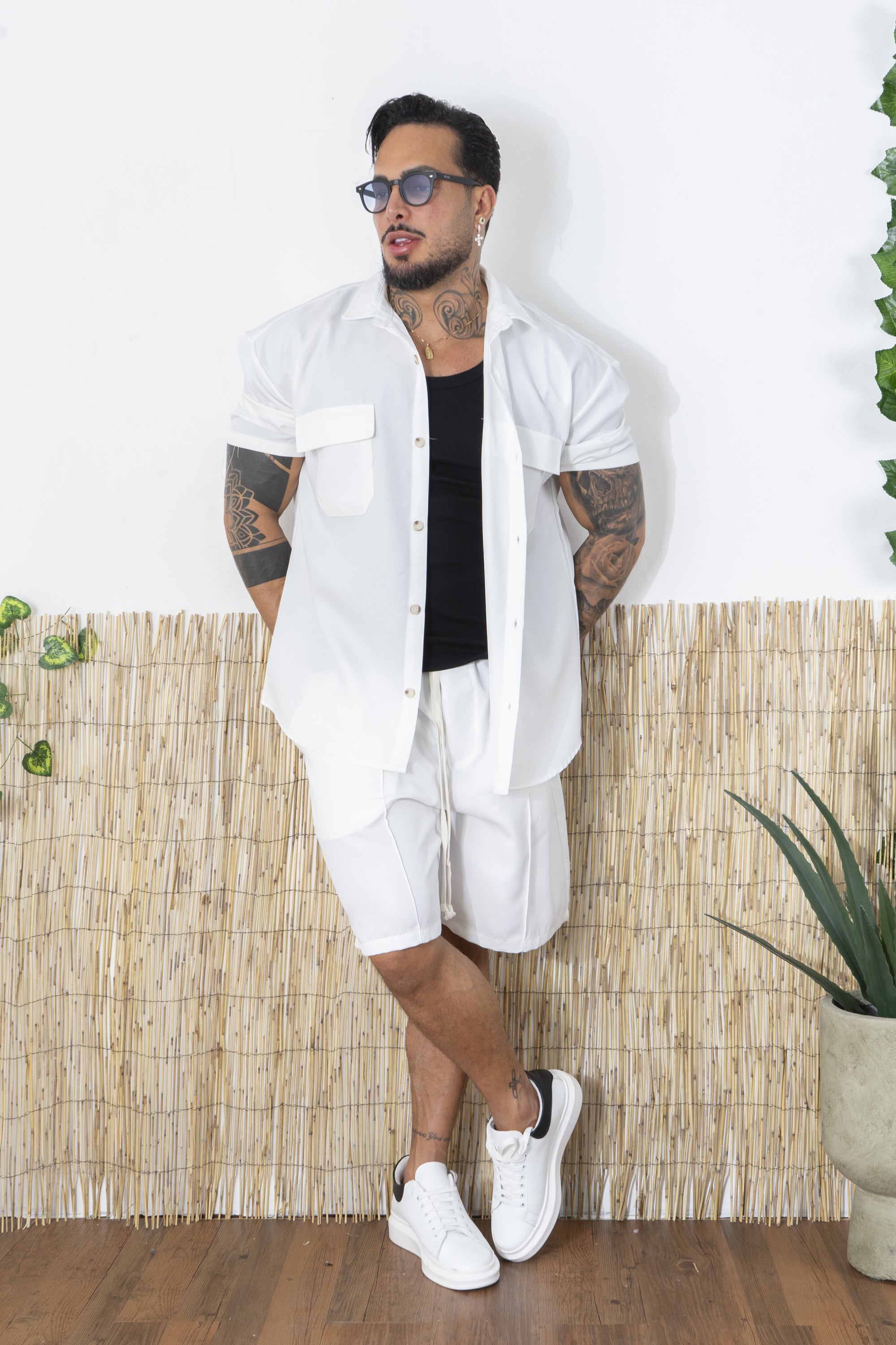 Completo Uomo Camicia e Shorts in Tessuto Fresco Art. Cd105