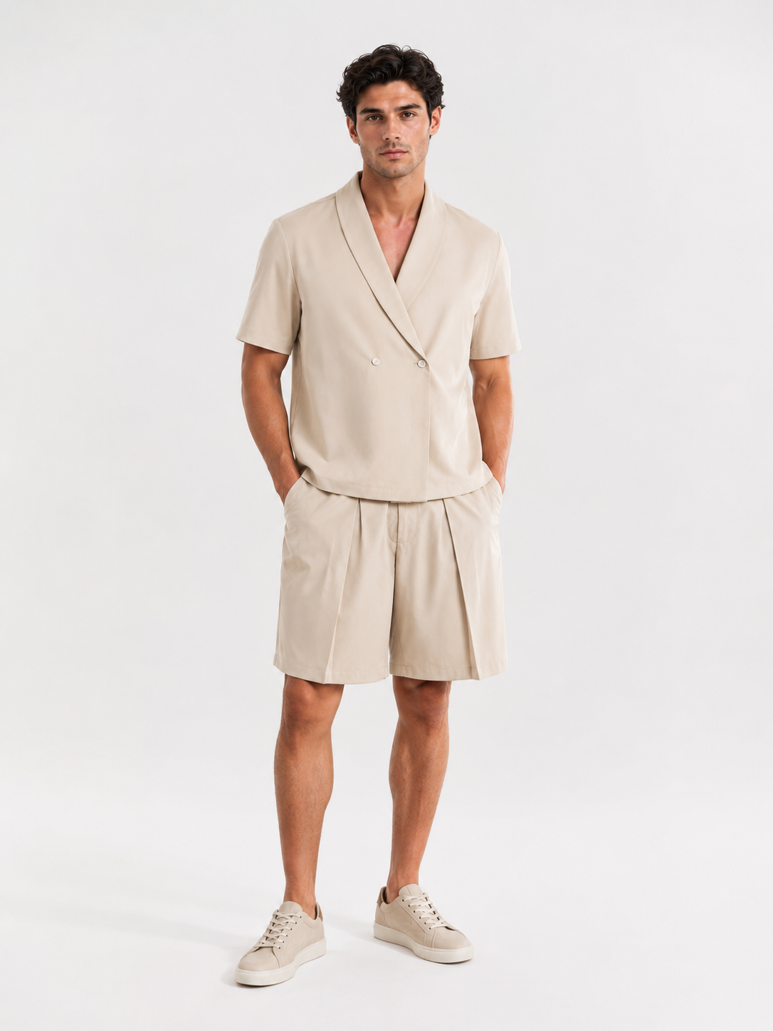 Coordinato Uomo Bermuda E Giacca Doppio Bottone Art. Cd129