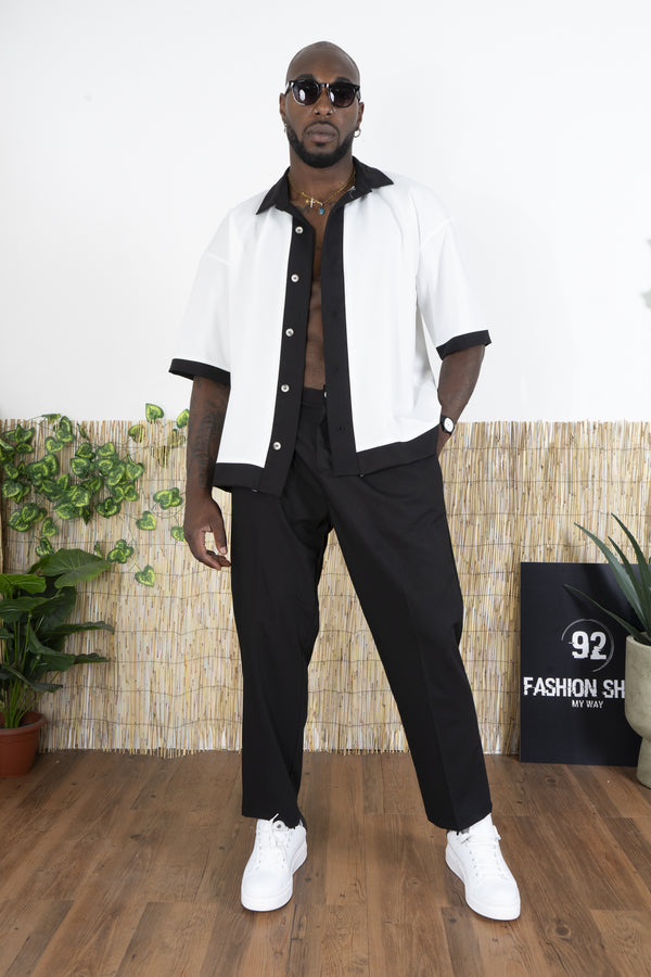Completo Camicia e Pantaloni Uomo Bicolor - Stile Smart Casual Art. Cd113