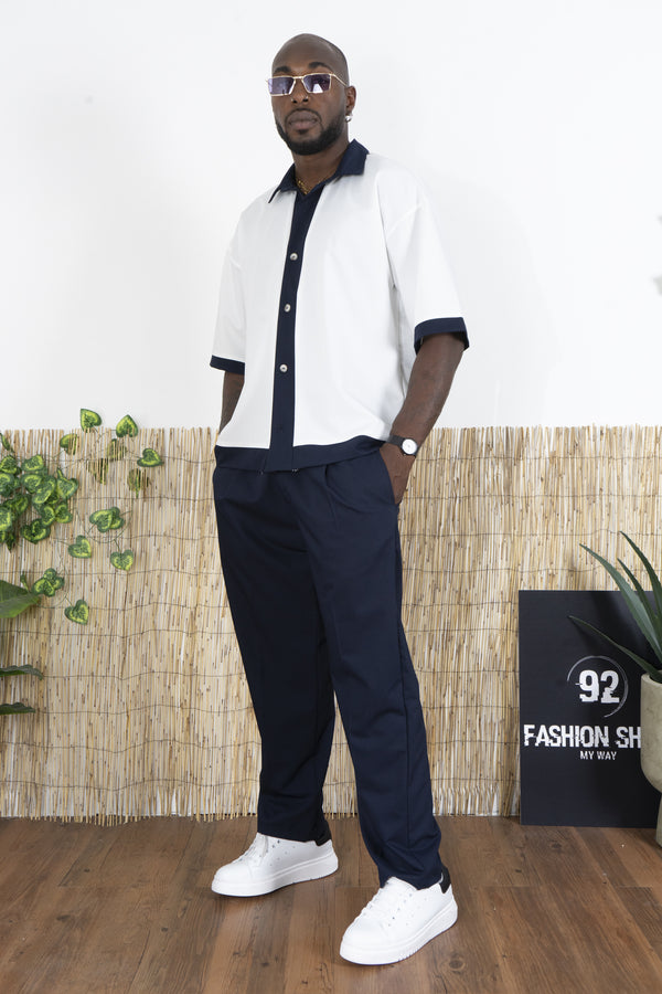 Completo Camicia e Pantaloni Uomo Bicolor - Stile Smart Casual Art. Cd113